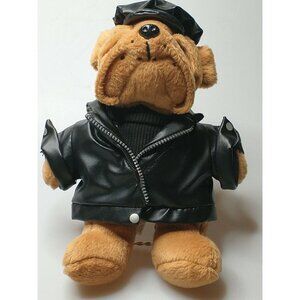 Dan Dee Plush Stuffed 10' Dog in Faux Leather Coat and Hat Stuffed Animal